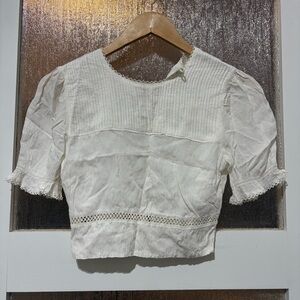 Wilfred Cream Blouse with Lace Trim